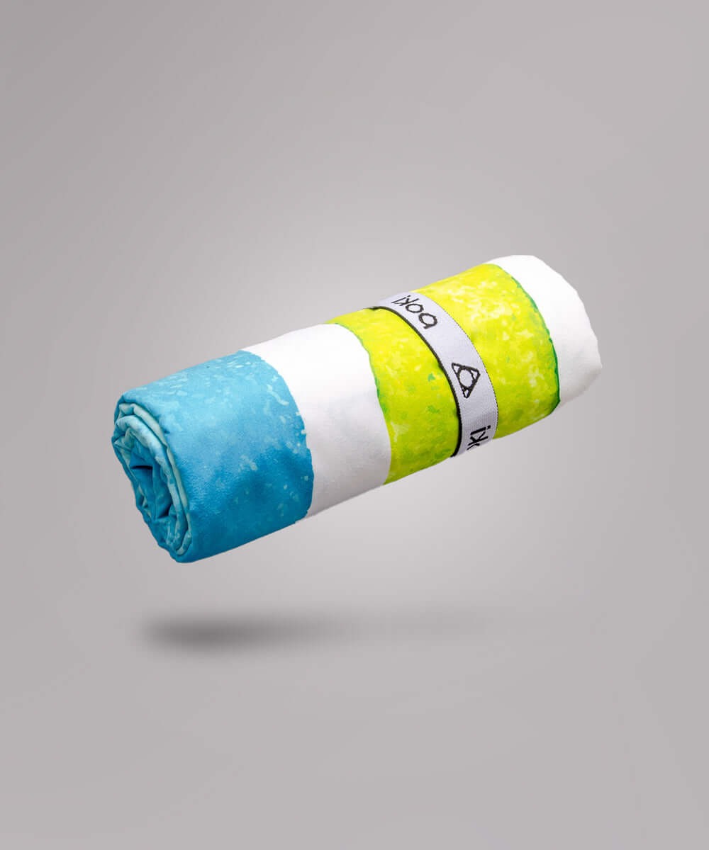 彩虹條紋快乾多用途毛巾，輕便設計，適合旅行和戶外活動，吸水性強且柔軟舒適。